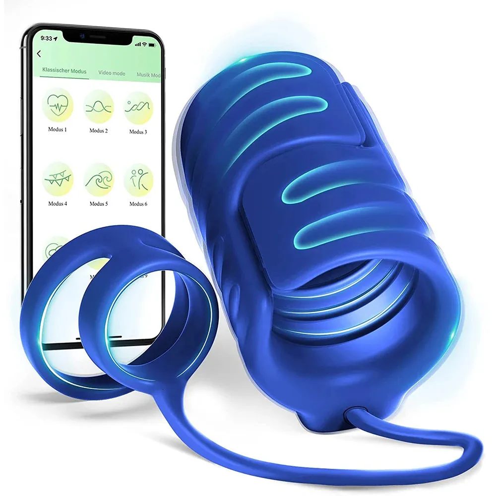 Vibrateurs Masturbateur masculin Sexe Vibrant Cock Ring Jouets Sexy pour Hommes Vibrateur APP Contrôle Pénis Anneau Homme Cockring Dick Trainer Sex Machine 231115