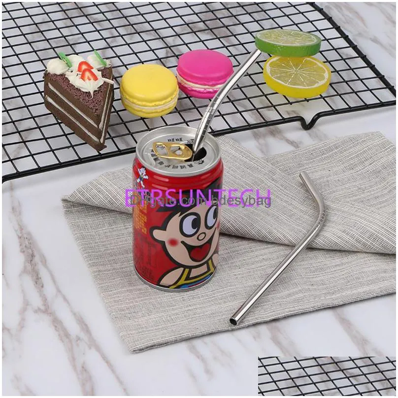 18cm short drinking straw for kids stainless steel straw reusable silver metal straws food grade for juicy lx0602