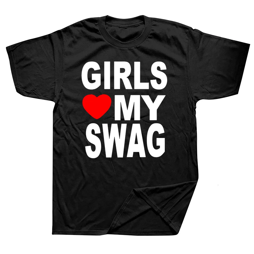 T-shirts pour hommes GIRLS LOVE MY SWAG Drôle Vintage Coton Été Hommes Nouveauté Streetwear T-Shirt Femmes Casual Streetwear EU Taille Top Tee 230414