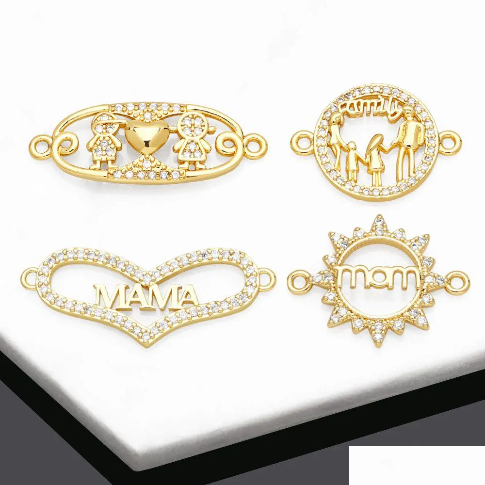 Charms Trendy Laiton Coeur Mama Charms Pour Bracelet Cuivre Plaqué Or Bijoux De Famille Fournitures En Gros Chma207 Drop Livraison J Dhvzm