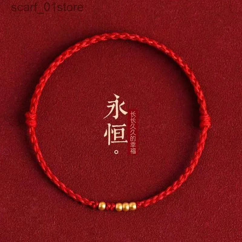 Chain Handmade Lucky Couple Bracelets Red String Chinese Zodiac Year Charm AccessoriesL231115