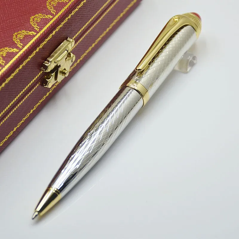 Clássico papelaria aniversário esferográfica prata para escritório recarga suprimentos ct negócios caneta canetas moda presente aaorh