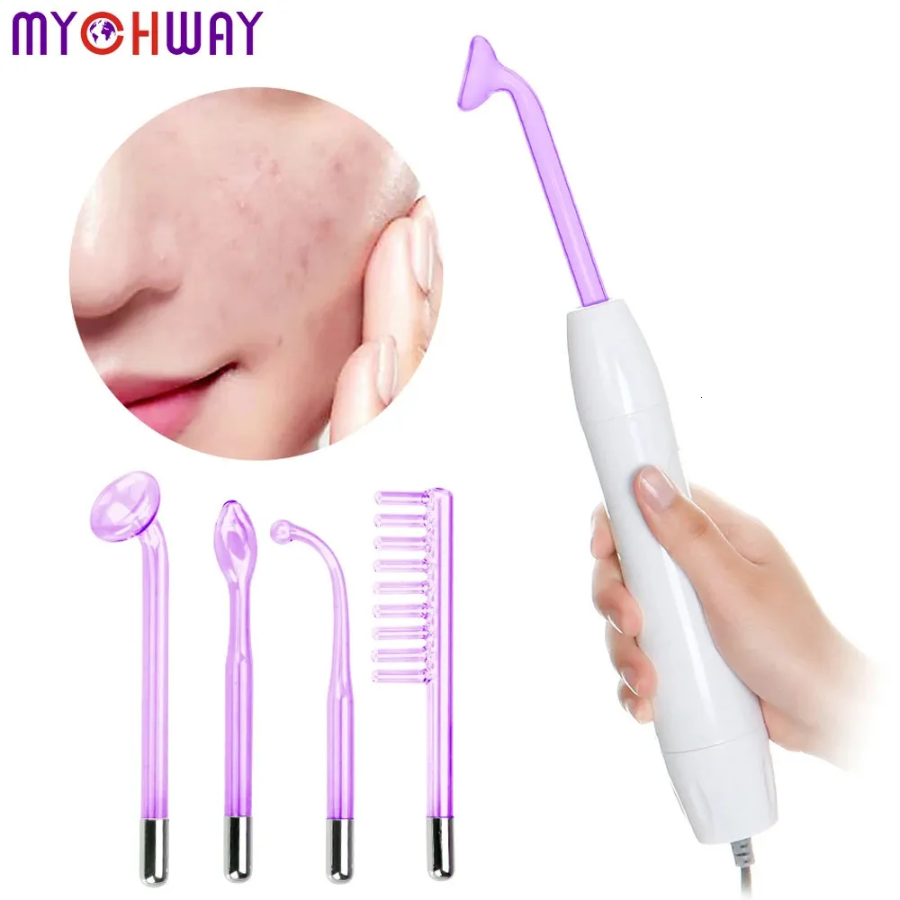 Apparaten voor gezichtsverzorging Draagbare elektrode Hoogfrequente machine Acne Spot Rimpel Remover Huidverzorging Gezichtshaar Spa Therapie Wand Massager 231114