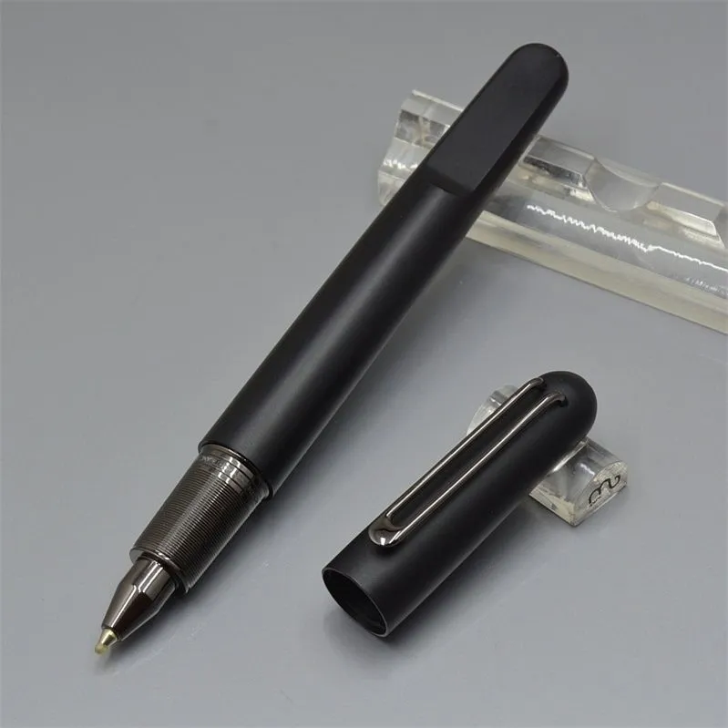 Matte Matte Black Roller Ball Pen No Office Pigieniarnie Pudełko Gift Claping Pens Cap Promoc