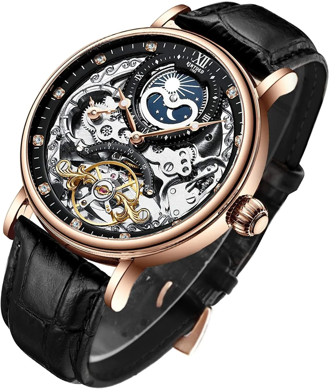 Luxury skeleton watch discount