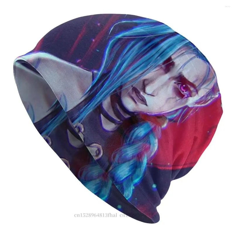 Berets Macaco Jinx Estava Aqui Bonnet Homme Moda Skullies Beanies Chapéu Arcane League Of Legends Para Homens Mulheres Estilo Chapéus de Tecido