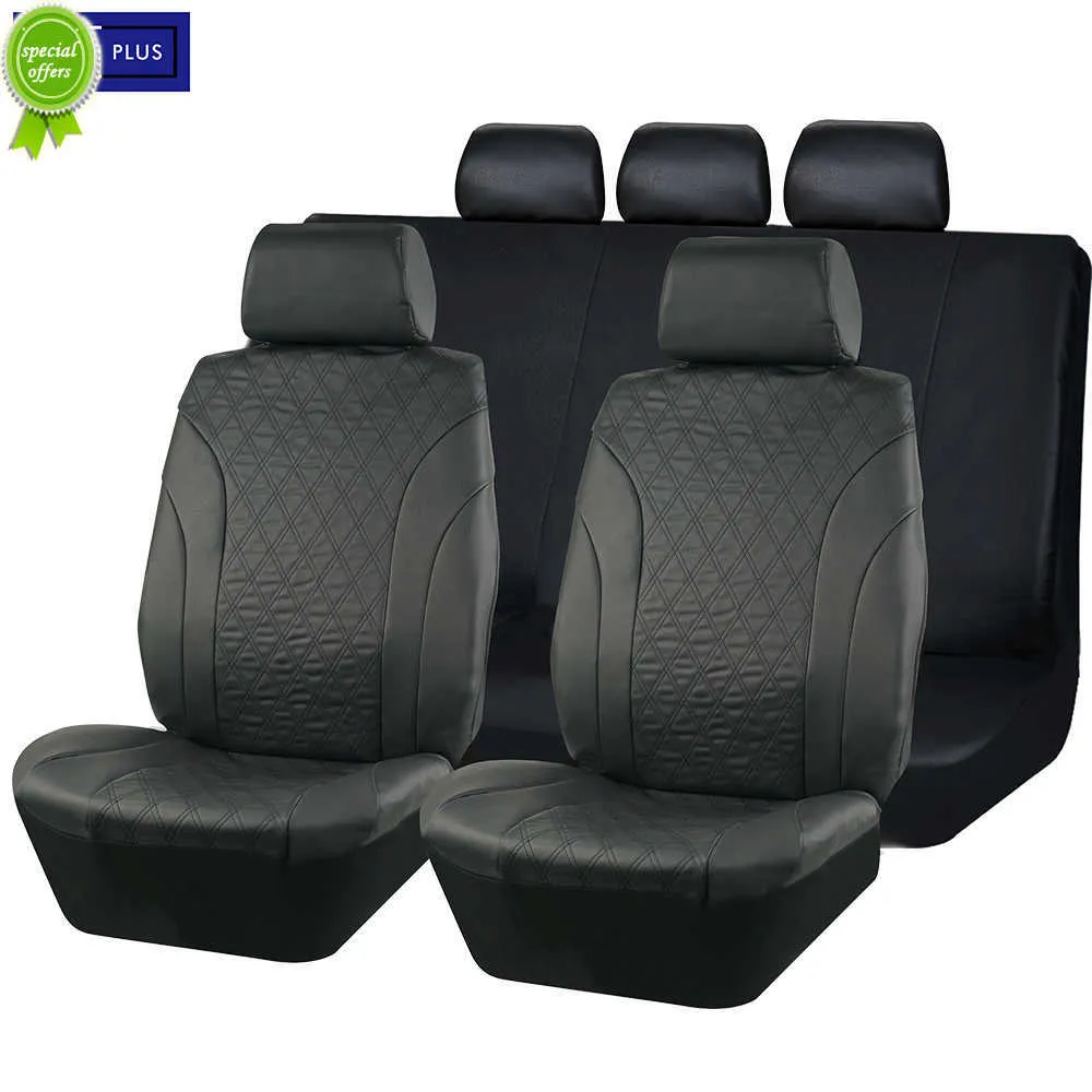 New Upgrade Breathable Quilted PU Leather Car Seat Covers Set Universal Size Car Accessories Interior Fit For Most Car SUV Truck