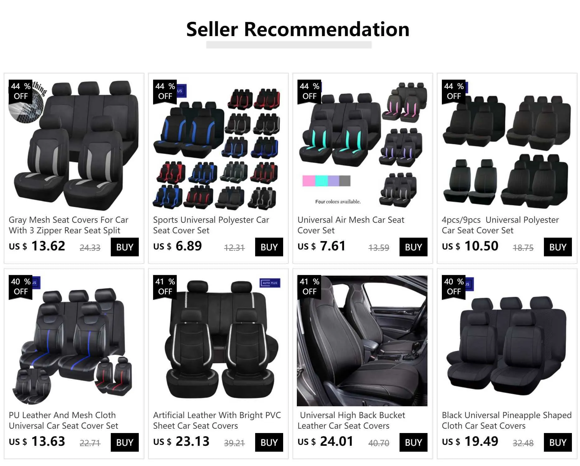 Universal 2023 Autocraft Seat Covers Black And Grey Sand Cloth Upgrade