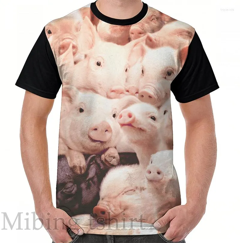 T-shirts pour hommes imprimé drôle hommes chemise haut pour femme t-shirt cochons T-Shirt graphique col rond manches courtes t-shirts décontractés