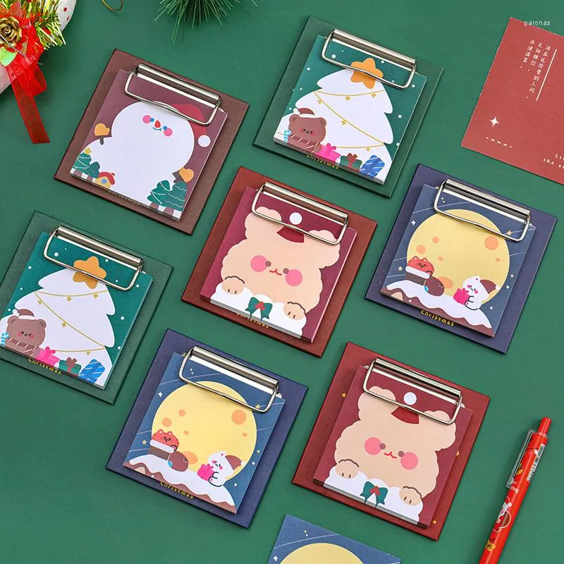 Pcs/lot Christmas Board Clip Sticky Note Cute N Times Memo Stationery Gift Snowman Notepad Post School Office Supplies