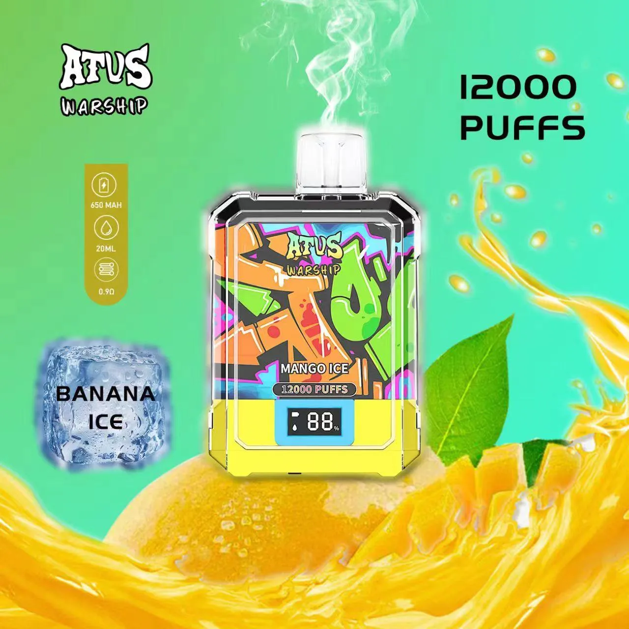 Authentic Original Formal ATVS Puff 12000 Disposable VAPE Smart Screen