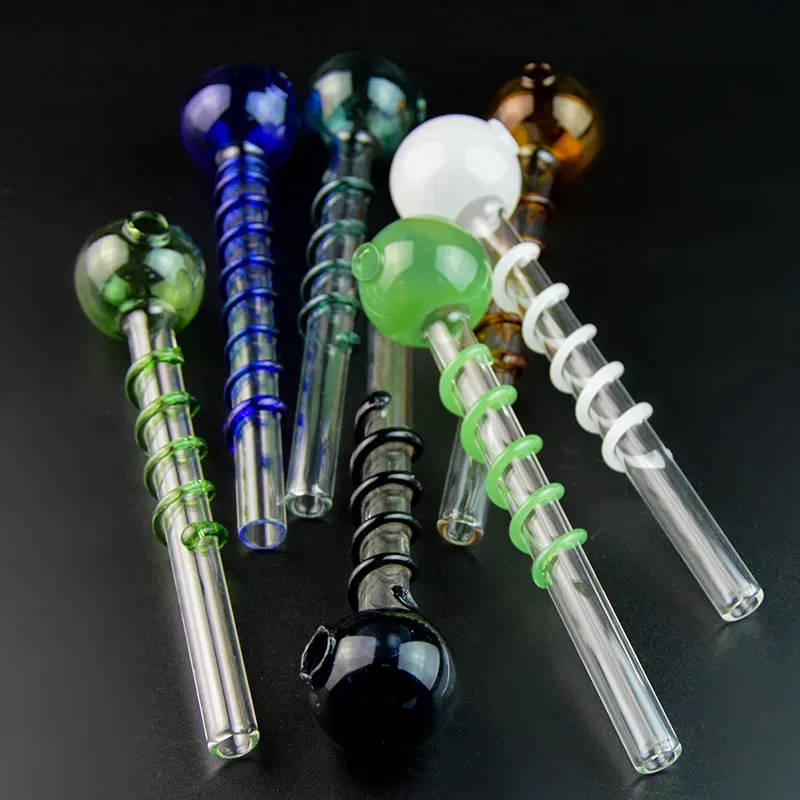 mm Glass Bongs 5 Inch Mini Smoking Pipes Colorful Hand Dab Tools Spoon Oil Burner Pipes Herb Hookahs Heady 12mmOD Tube Oil Rigs Smoking Accessories