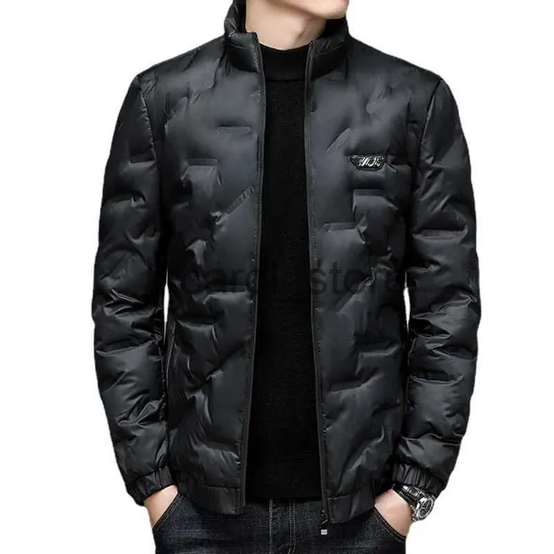 Męskie Parkas Winter Men's Casual Cotton Matter z pluszową i gęstą stojącą kołnierzem Wygodne i ciepłe wzór J231115