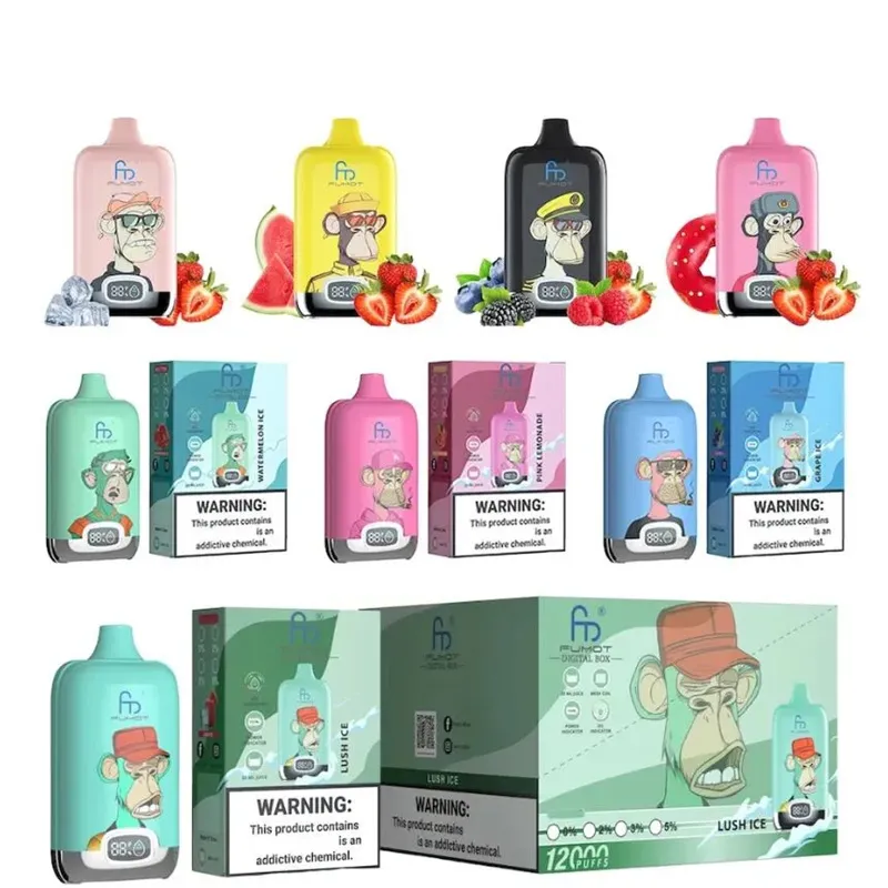 Boîte numérique originale RandM Fumot 12000 bouffées Vape jetable 12K 850mAh Type-C charge 20 ml avec batterie et affichage Ejuice 16 saveurs