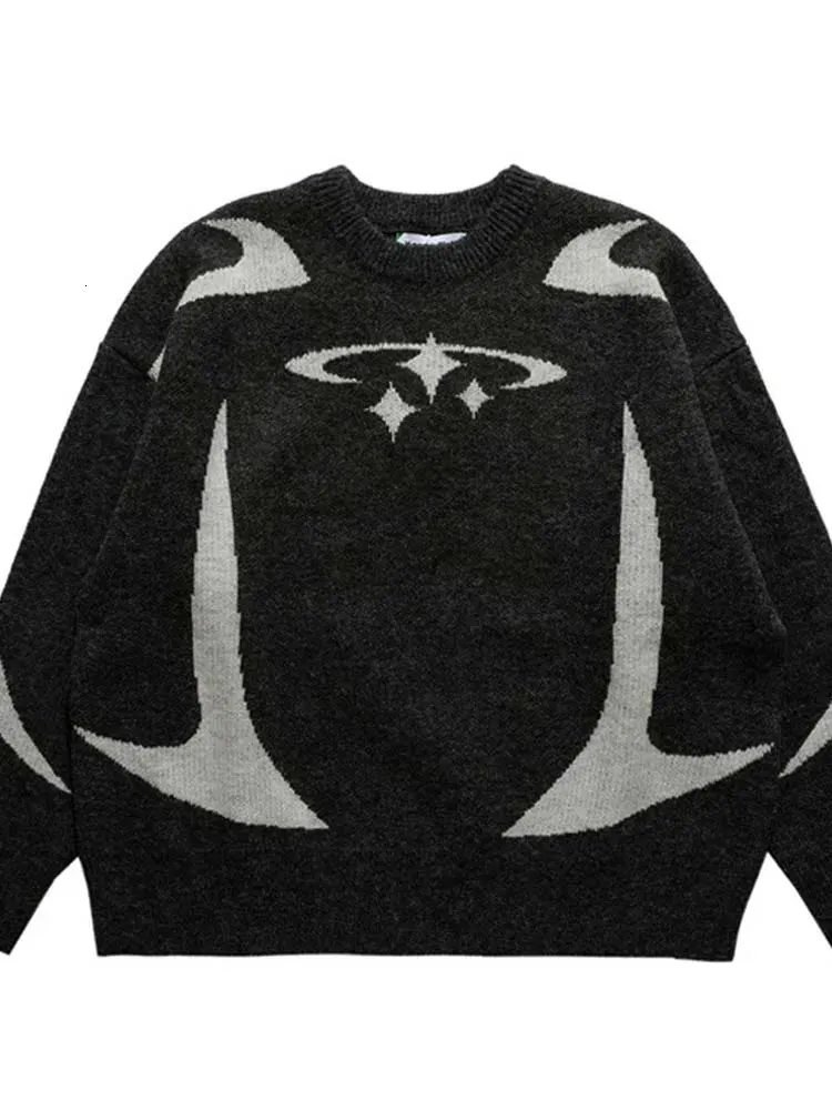 Pulls pour femmes Vintage tricoté pull femmes étoiles graphique pull hiver harajuku surdimensionné tricots unisexe épais lâche pull à manches longues 231115