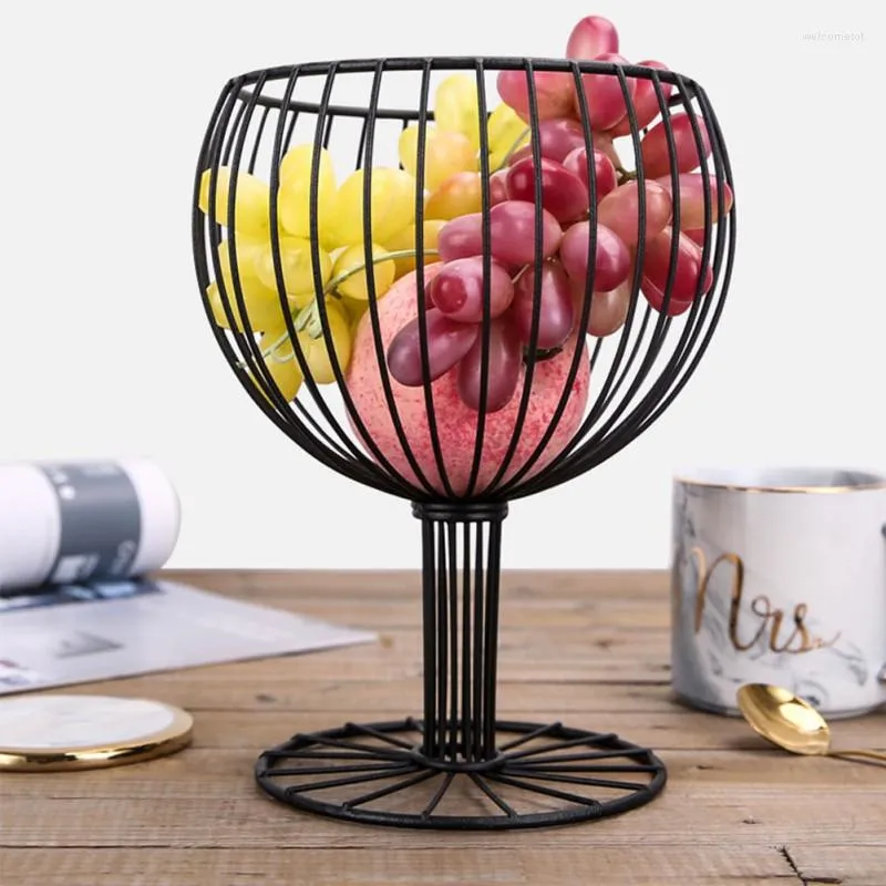 Plates Kitchen Fruit Bowl Like Wine Cup Metal Basket Bowls Geometric Crafts Vase For Home Living Room Storage