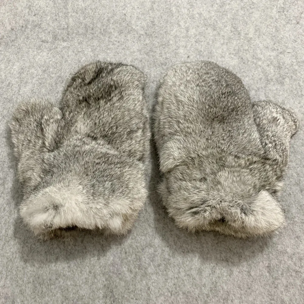 Перчатки с пятью пальцами, мужские зимние теплые перчатки из натурального меха кролика, модные перчатки унисекс из настоящего меха кролика, русские женские меховые варежки 231115