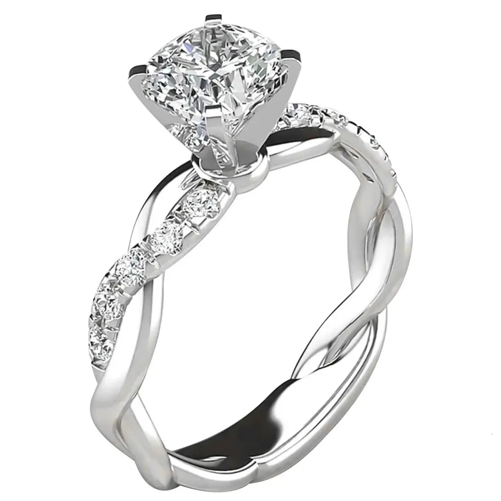 Anel solitário de casamento, noivado, festa de presente, anel de diamante de prata feminino, zircônia de noiva, elegante, bolsa de anel feminina 2022 231115