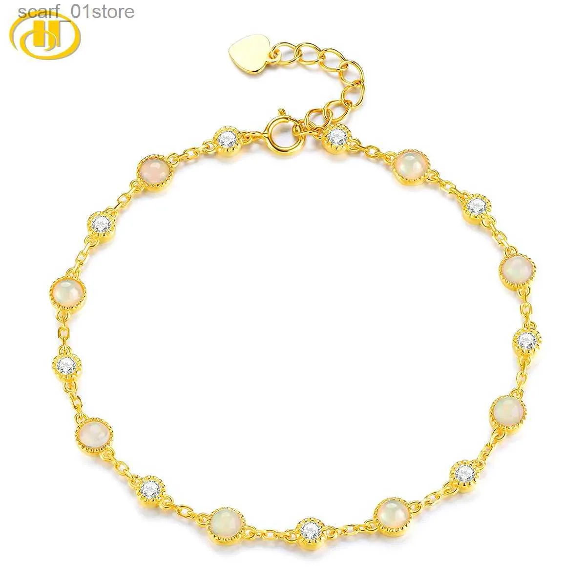 Chaîne naturelle véritable opale en argent sterling plaqué or jaune, bracelets 1,2 carats, cabochon, pierres précieuses pour femmes, style de luxe, cadeaux L231115