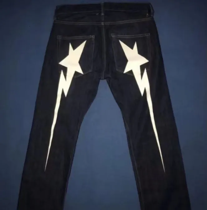 DHgate.com:Mens BAPESTA Loose Hip-Hop Denim Jeans: Japanese