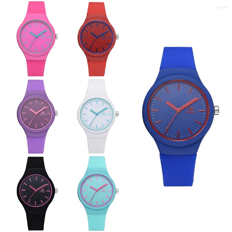 Наручные часы женские с однотонным узором, наручные часы с силиконовым ремешком, модные женские повседневные цифровые часы Relojes Para Mujer