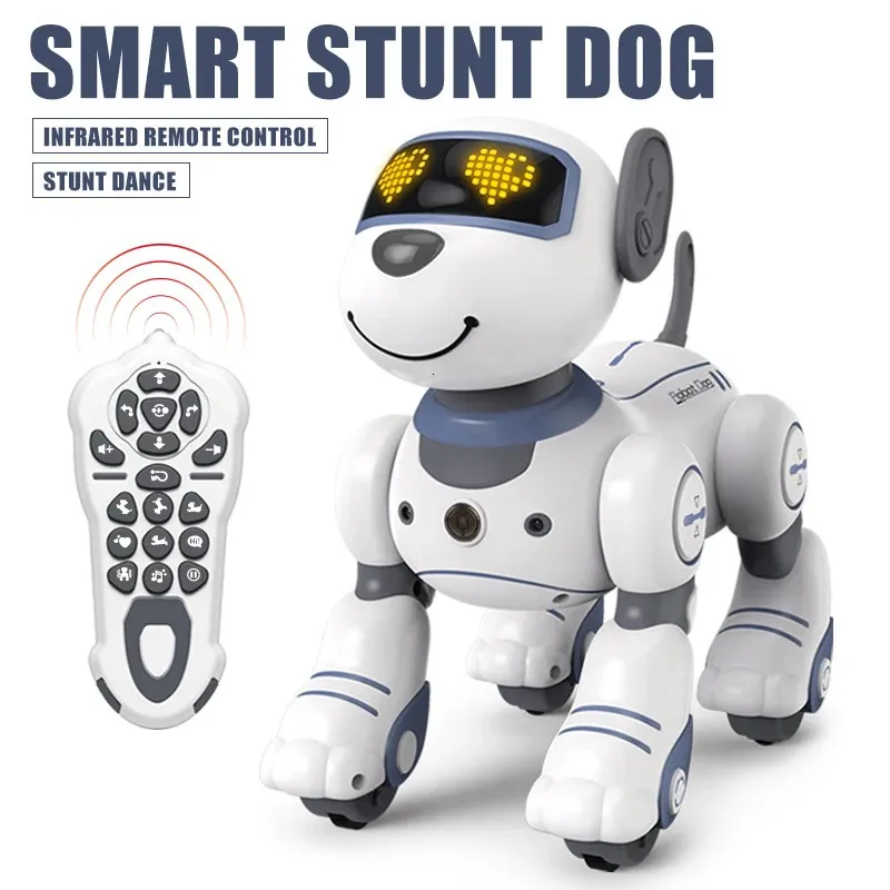 Electricrc Animals Funny RC Robot Electronic Dog Stunt Voice Command Programmerbar TouchSense Music Song for Children's Toys 231114