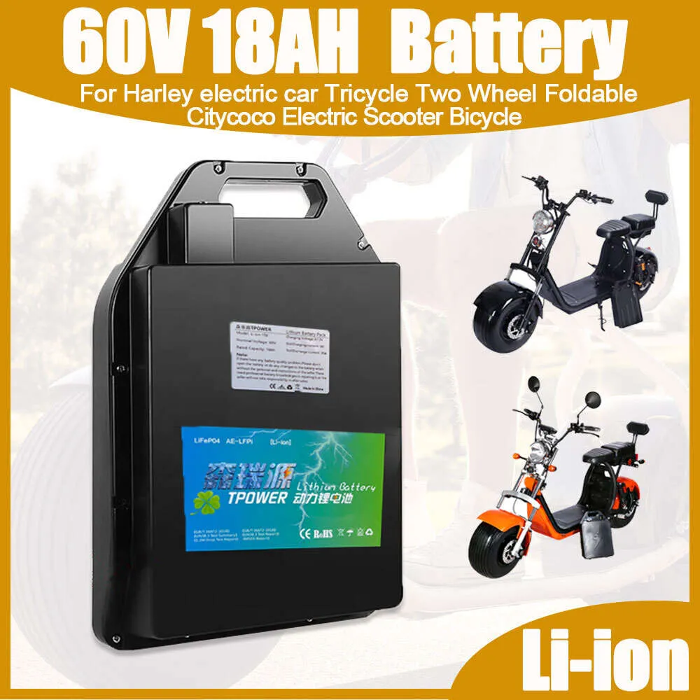 60V 18AH Li-Ion wasserdichter Lithium-Polymer-Akku für Harley Elektroauto Dreirad Roller Fahrrad Golfwagen