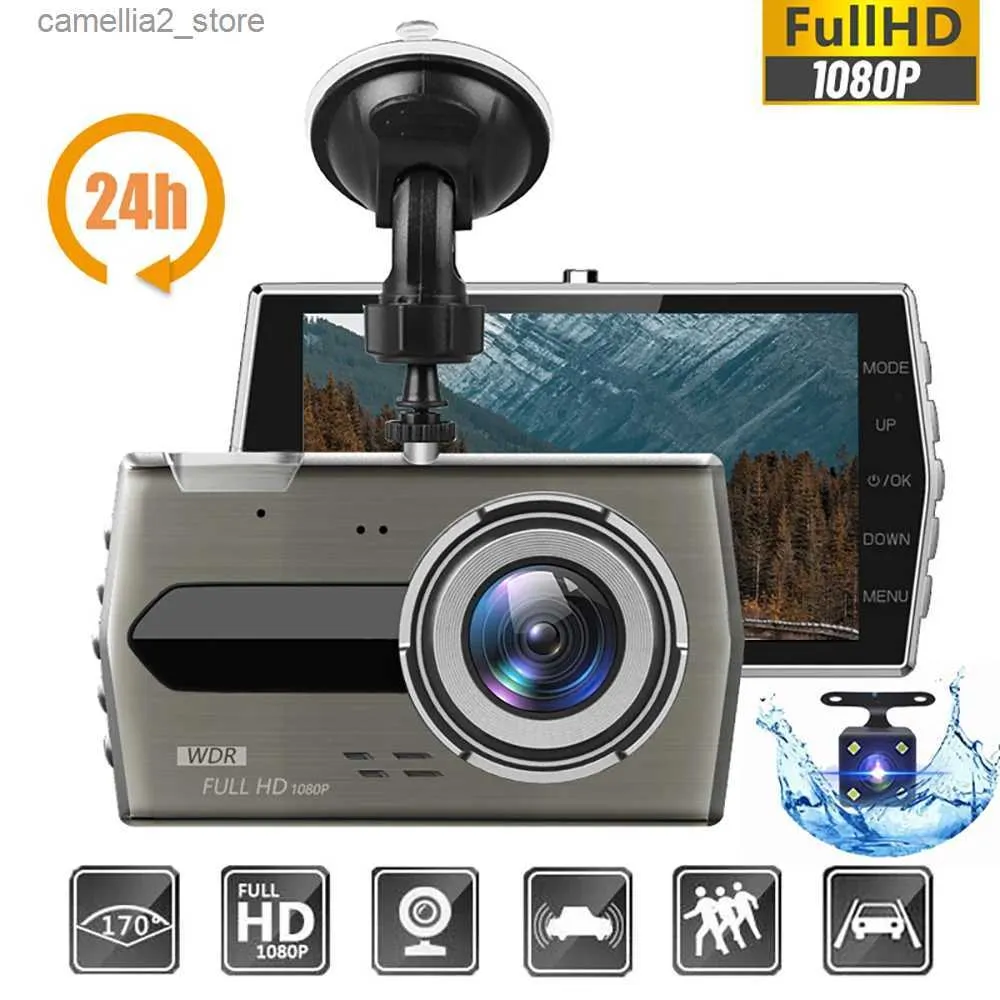 Car DVRs Dash Cam Car DVR Full HD 1080P Rear View Vehicle Camera Drive Video Recorder Night Vision Black Box Auto Dashcam Car Accessories Q231115
