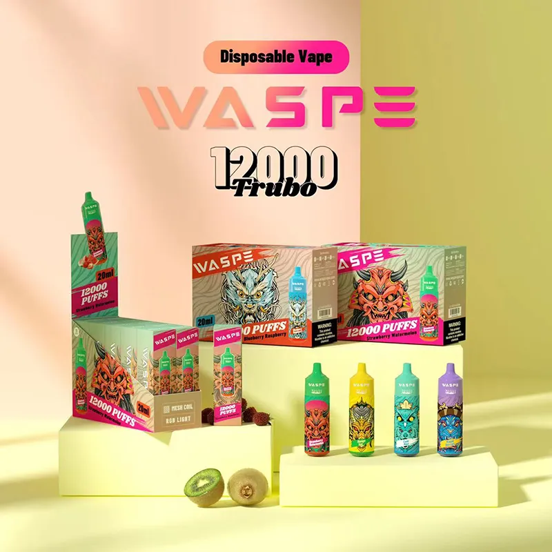 オリジナルのWaspe Puff12000使い捨てベイプペンポッドデバイスパフ12k/10k/9k充電式eタバコ12000 9000パフウェルカムOEM ODMカスタマイズ可能な使い捨てeタバコ