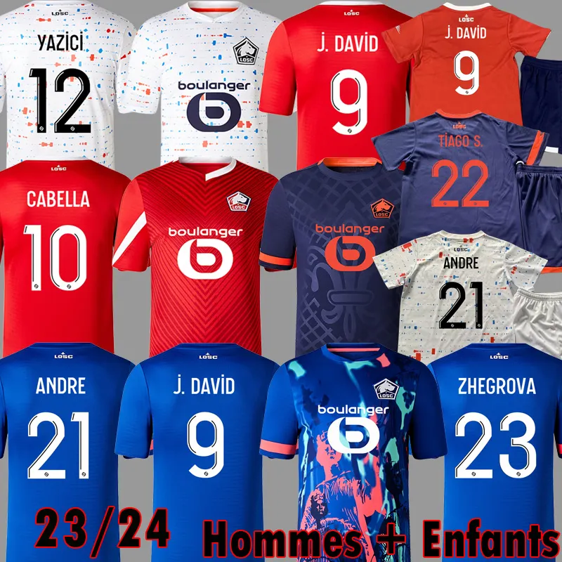 2023 2024 LOSC LILLE 4th Soccer Jerseys A. Ounas Zhegrova M.Bayo Haraldsson J David Football Shirt 23 24 Lille Olympique Cabella adual child kit own