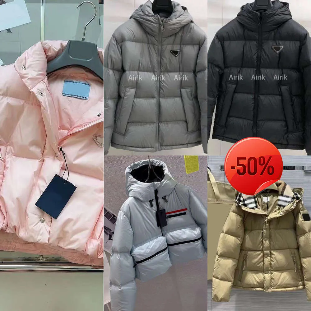 Big Off ~ En Jackets Krótkie z kaptury Płaszcz Designer Parkas Fashion Inverted Triangle Męs Winter Windbreaker {Category}