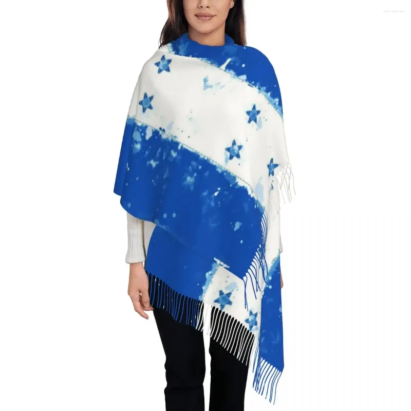 Sciarpe Sciarpa da donna con nappa Bandiera grunge dell'Honduras Lungo inverno Autunno Scialle e avvolgente Abbigliamento quotidiano Pashmina