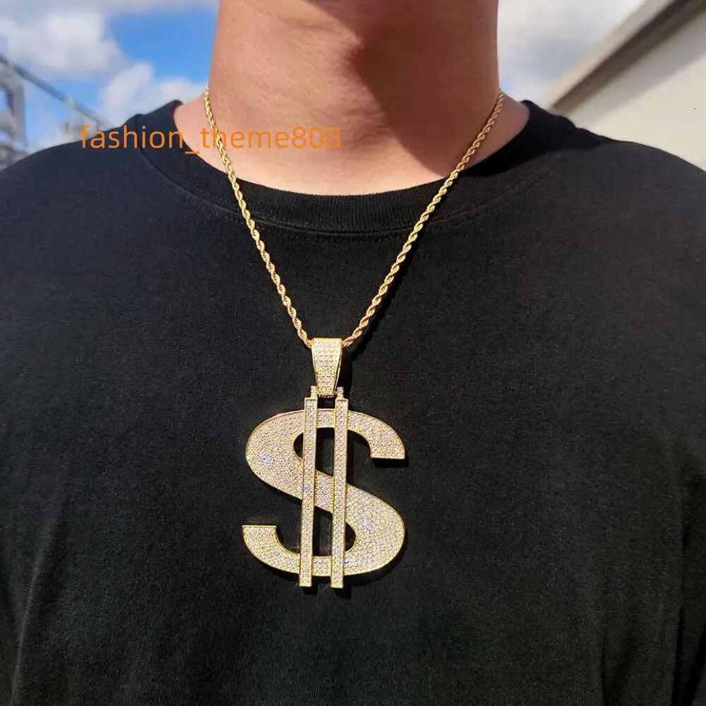 Pendentif surdimensionné en Dollar, bijoux à la mode, chaîne à maillons cubains indispensable, Hip Hop