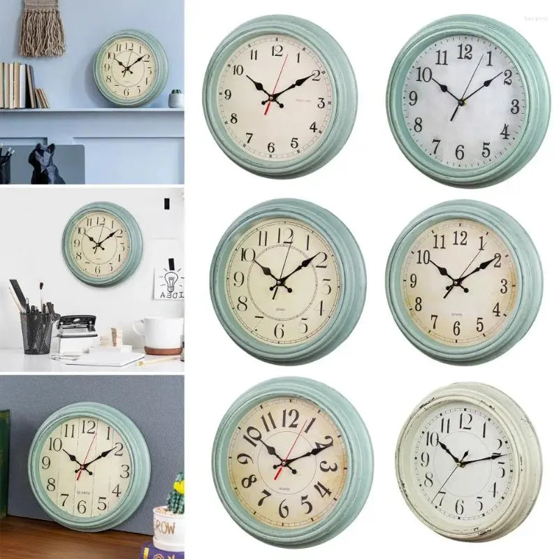 Orologi da parete Orologio numerico Vintage sospeso silenzioso senza ticchettio 12 pollici per la decorazione domestica Design rotondo facile da leggere