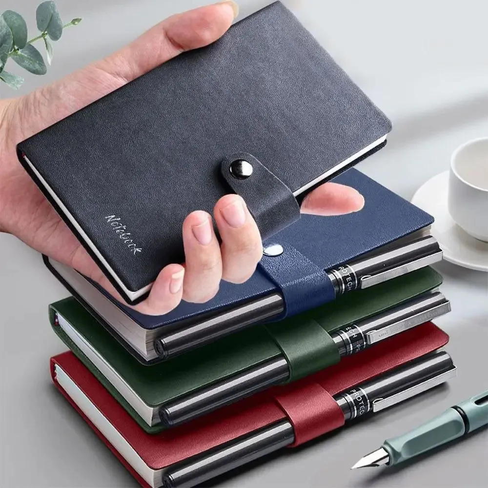 Anteckningar PU Cover A7 Mini Notebook Portable Pocket Notepad Dagbok Bokhandskrivning Word Memo Pad Office Student School Stationery 231115