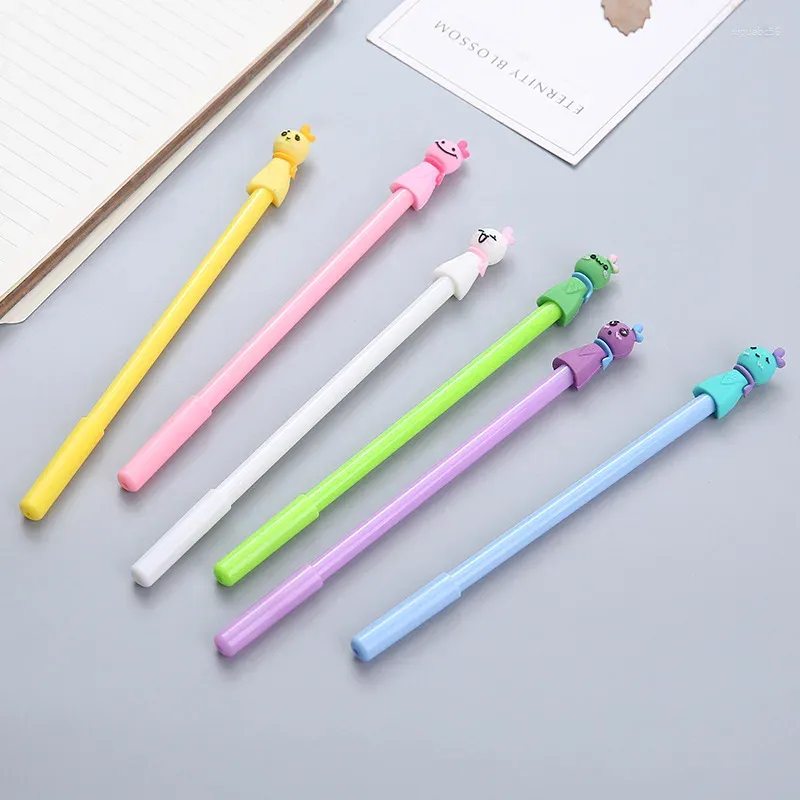 Stuks Creatieve Cartoon Leuke Zonnige Dag Pop Zwart Neutrale Pen Volledige Naald Buis Gel Kawaii Schoolbenodigdheden Groothandel