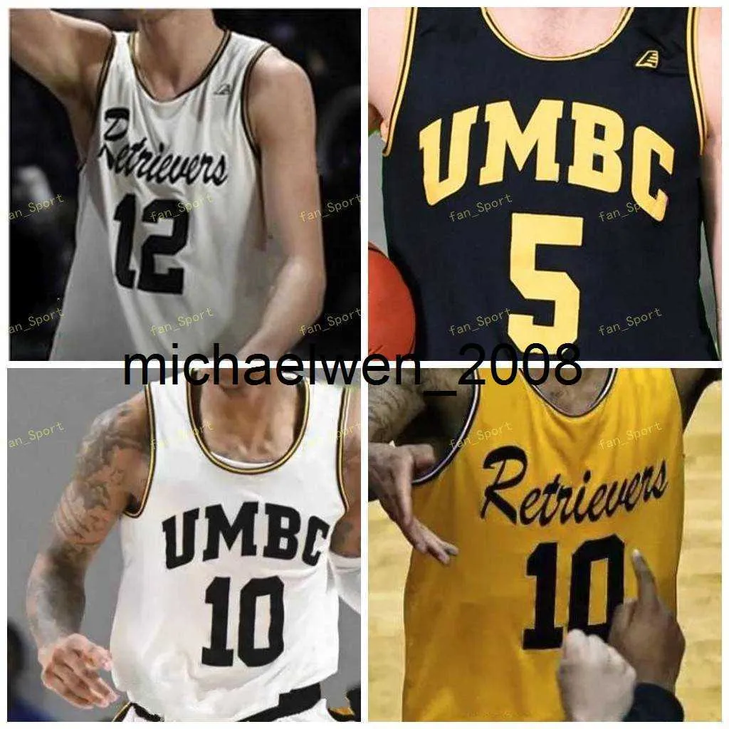 Mich28 UMBC Retrievers College Basketball Jersey 5 Jack Schwitz 11 R.J. Eyle-Rock 12 Horvath 13 Joe Sherburne 15 Jose Placer Custom Siched