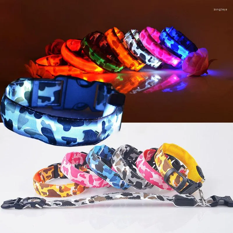 Dog Collars Night Safe For Cats And Puppies USB Rechargeable Collar Light Glow Shimmer Bright Nylon Reflective LED