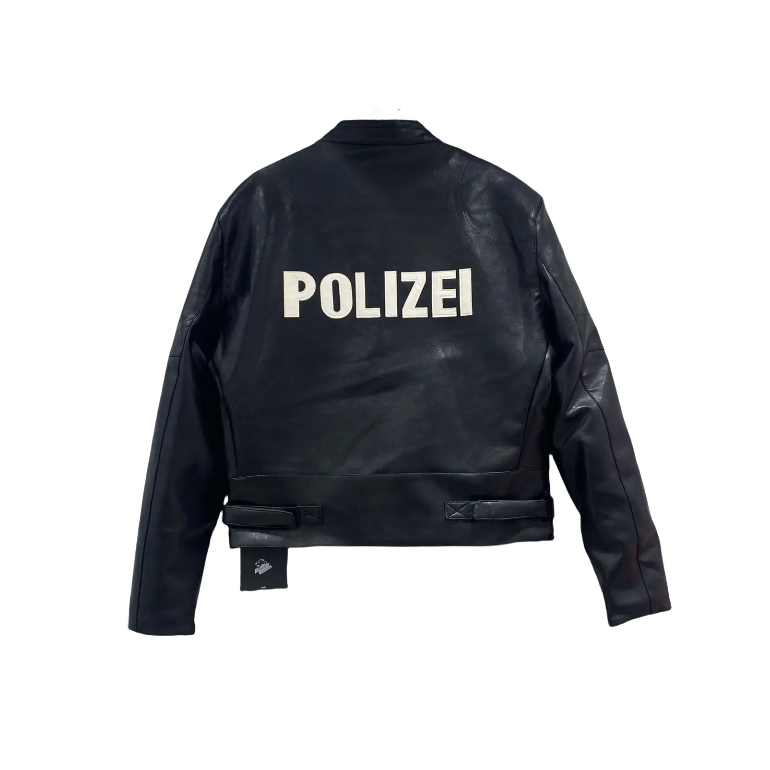 polizei polizei VE17SS Motorcycle Leather Jacket polizei Wild Men's Motorcycle Letter Print Leather