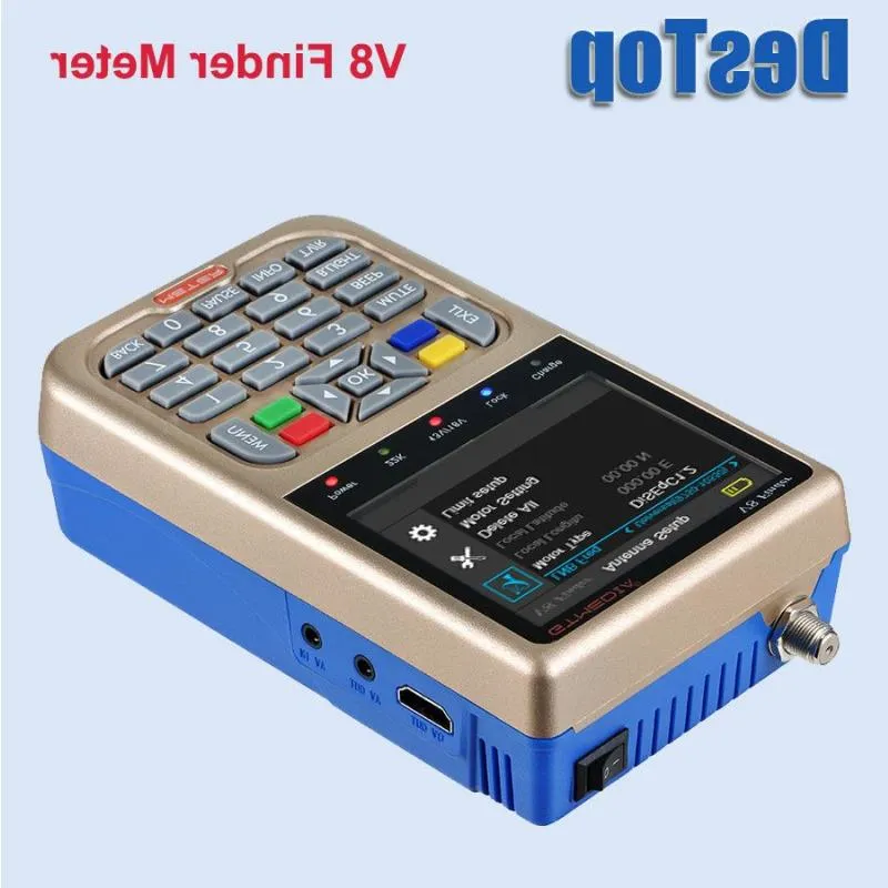 Freeshipping V8 Finder Meter DVB-S2 DVB-S FTA Digital Satellite Satfinder HD Satellite Finder Tool LCD SAT Finder LNB Signal Meter XALHP