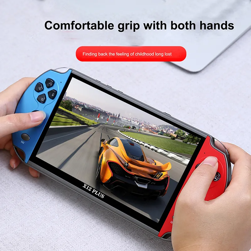 Portable Player Game X12 Plus 16G 7inch HD Screen Handheld Game Console X12 8G 5inch Dual Joystick Audio Classic Arcade Game Built-in 20000+ 6800+ TV Output Video Games