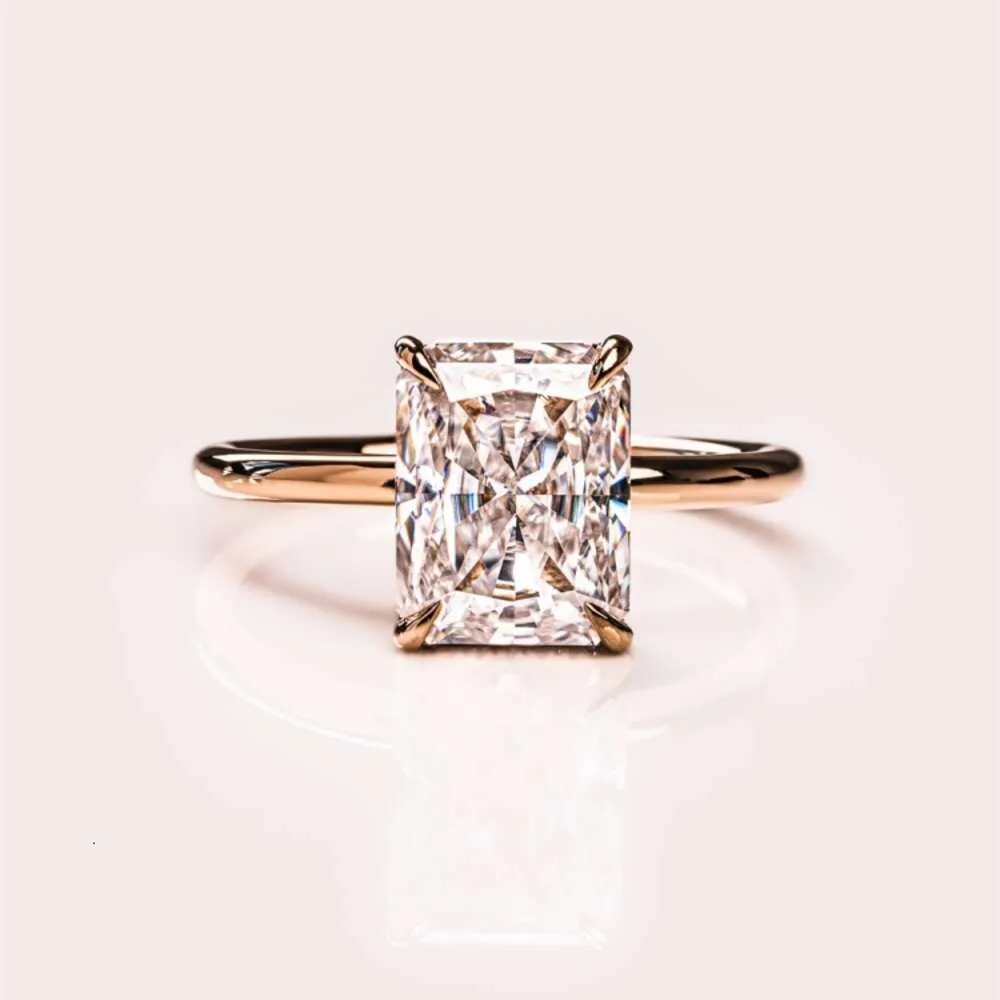 2023 Nuevo diseño de joyería 14K 18K Anillo de bodas de compromiso Anillo de moissanita de diamante de laboratorio