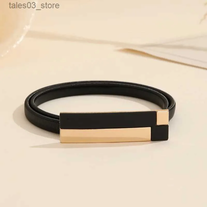 Riemen Vrouwen Metalen Riem Zwart Lente Taille Riem Elastische Tailleband voor Vrouwen Jurk Decoratie Dunne Taille Keten Kleding Accessoires Q231115