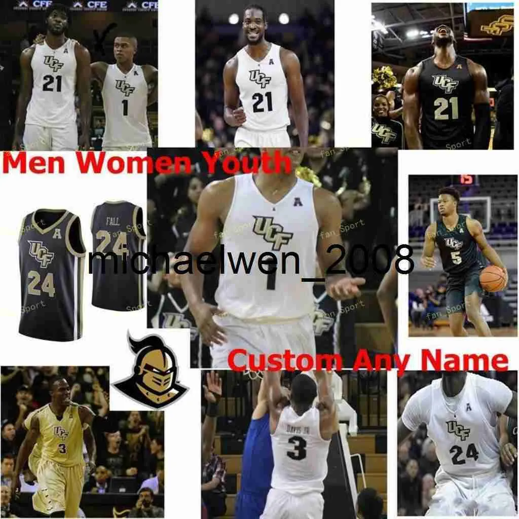 Mich28 UCF Knights College Basketball Jersey 31 Anthony Catotti 35 Collin Smith 4 Ceasar DeJesus 5 Avery Diggs Myles Douglas Jeunes cousus sur mesure