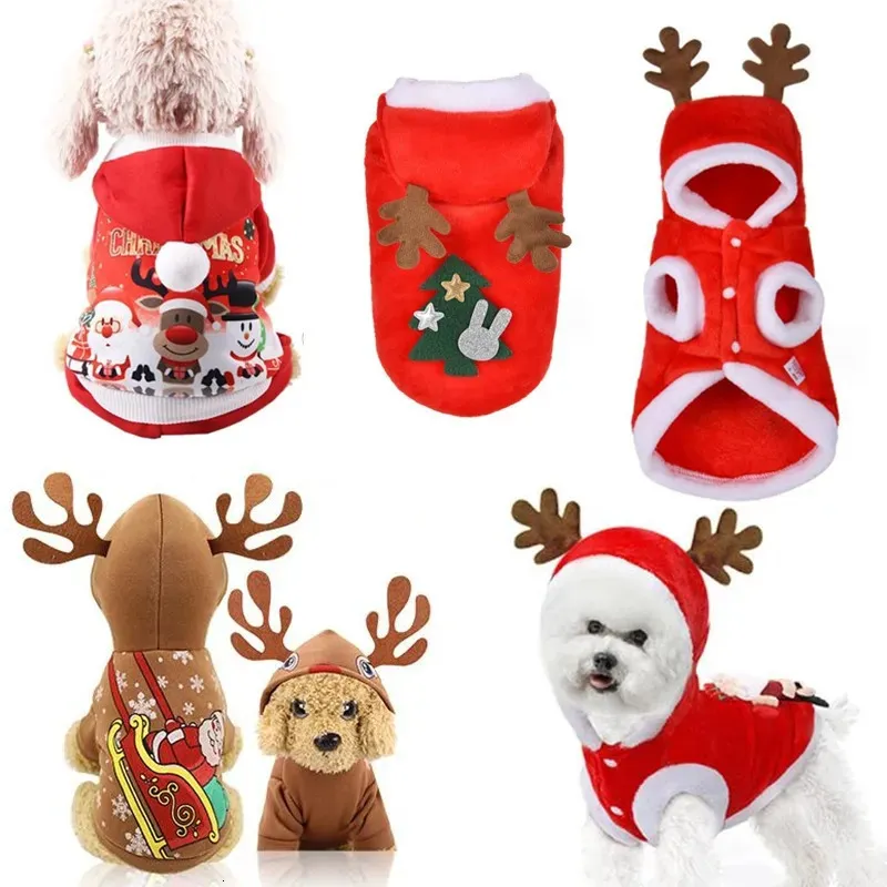 Dog Apparel Christmas Clothes Santa Costume for Pug Chihuahua Yorkshire Pet Cat Clothing Jacket Coat Pets 2024 Year 231114