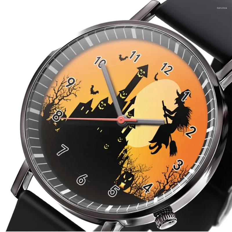 Wristwatches MISS WHITE Watch Bat Ghost Halloween Horror Pumpkin Fashion Watches Quartz Sports Casual Wrist