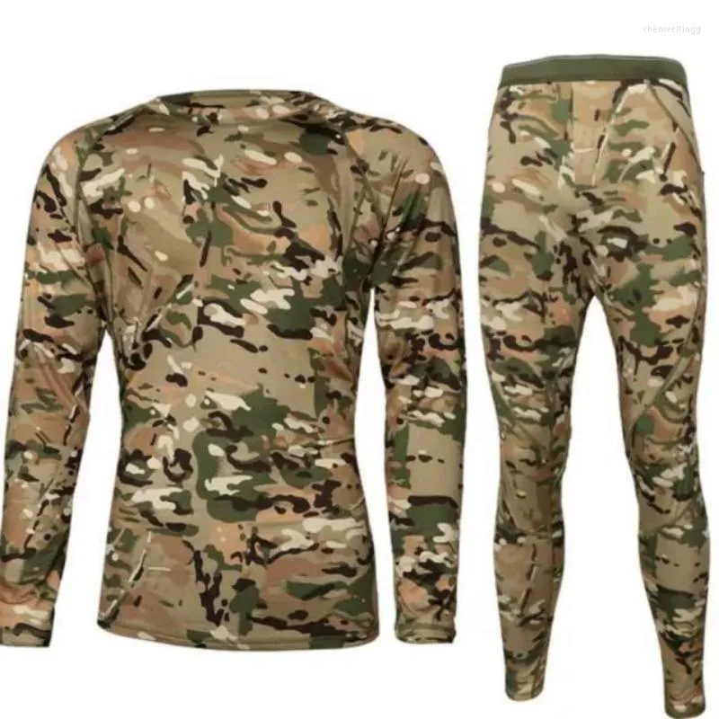 Autumn Winter Mens Camouflage Thermal Tracksuit Military Tactical
