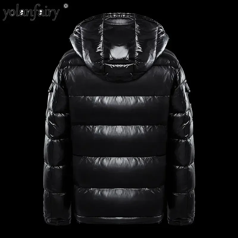 Men's Down Parkas Winter Down Jackets for Men and Women Clothing Thick Hooded Bread Jacket Men's Black Shiny Down Coats Female Outwear Jaqueta FCY 231115