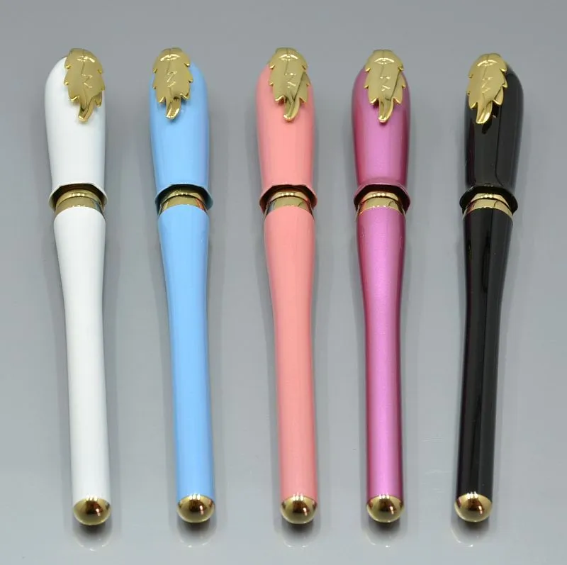 Lady Quality Gold Couleurs 5 avec stylos à plume Bureau Maple Business Papeterie Clip Feuille Métal Picasso Haute Calligraphie Stylo à encre Fhkhx