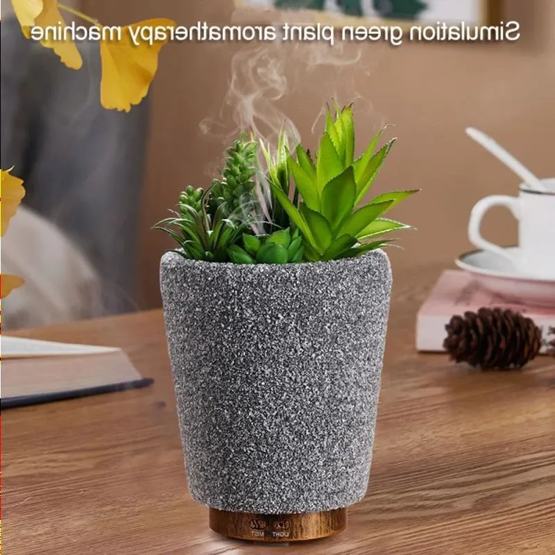 FreeShipping Ultrasonic Aroma Diffuser Simulation Green Plant Aromatherapy Mute Humidifier 200ML Air Vaporizer BPA Free Waterless Auto Ghit